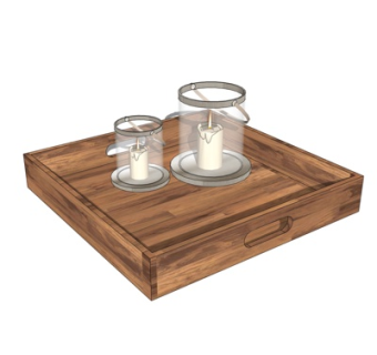 现代玻璃烛台灯su模型