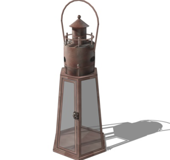 工业风烛台灯su模型