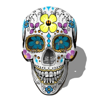 现代骷髅面具摆件su模型