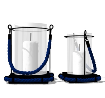 现代烛台灯su模型