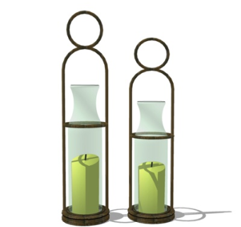 现代烛台灯su模型