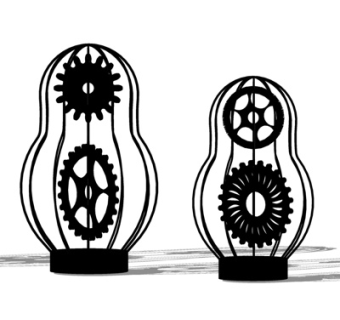 现代金属雕塑摆件su模型