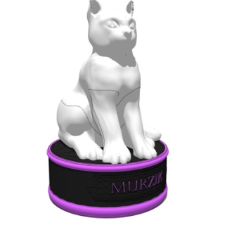 现代猫咪雕塑摆件su模型