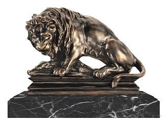 现代金属狮子雕塑摆件su模型