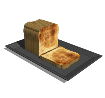 现代面包食物su模型