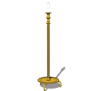 欧式金属烛台灯su模型