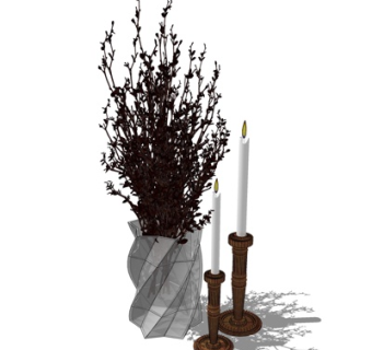 现代烛台灯su模型