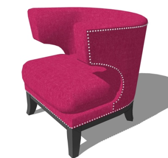 现代布艺休闲椅su模型