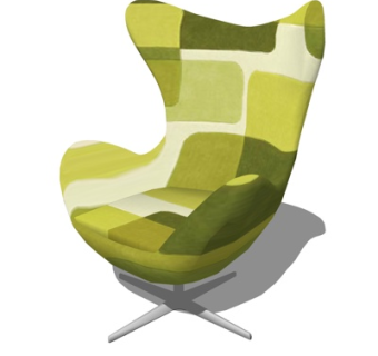 现代布艺休闲椅su模型