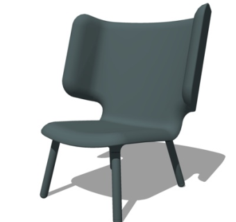 现代塑料休闲椅su模型