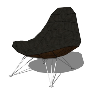 现代布艺休闲椅su模型