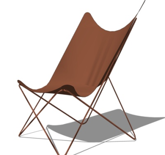 现代金属休闲椅su模型