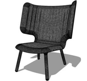 现代布艺休闲椅su模型