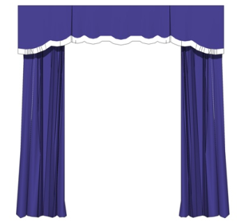 现代布艺窗帘su模型