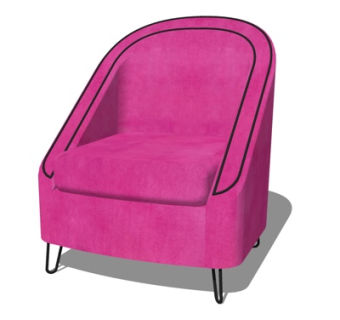 现代布艺单人沙发su模型