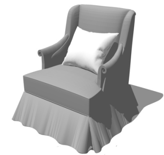 现代布艺单人沙发su模型