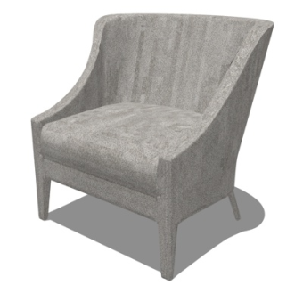 现代布艺单人沙发su模型