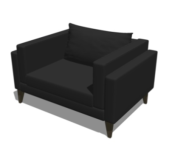 现代布艺单人沙发su模型