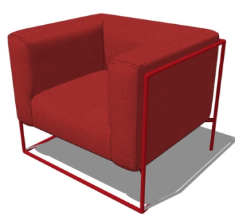 现代布艺单人沙发su模型