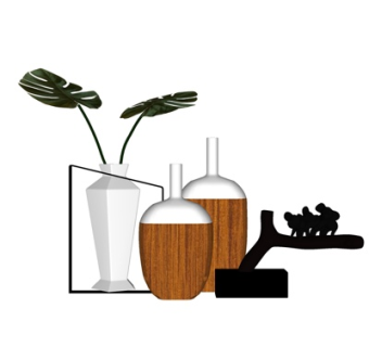 现代花瓶摆件su模型