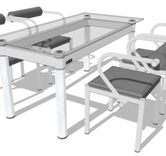 现代餐桌椅su模型