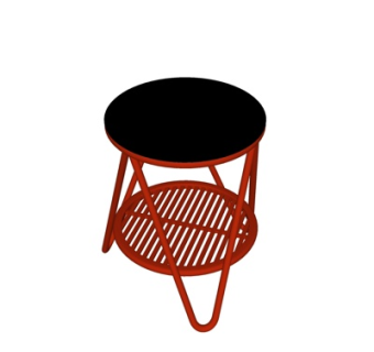 现代实木圆几su模型