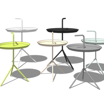 现代金属圆几su模型