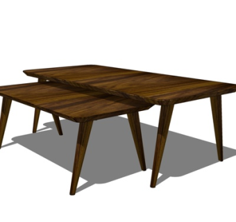 现代实木餐桌su模型