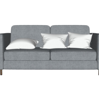 现代布艺双人沙发su模型