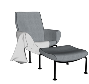 现代布艺休闲椅su模型