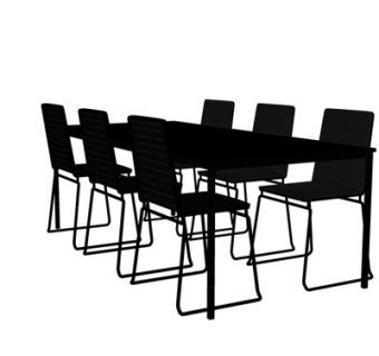 现代餐桌椅su模型