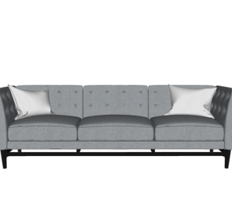 现代布艺多人沙发su模型