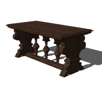 欧式实木端景台su模型