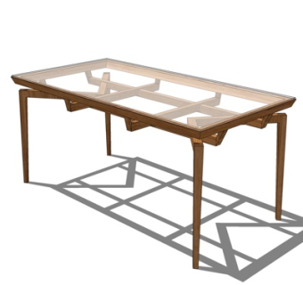 现代玻璃书桌su模型