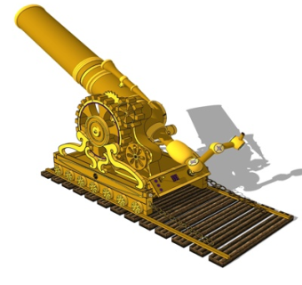 欧式金属望远镜摆件su模型