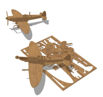 现代飞机模型摆件su模型