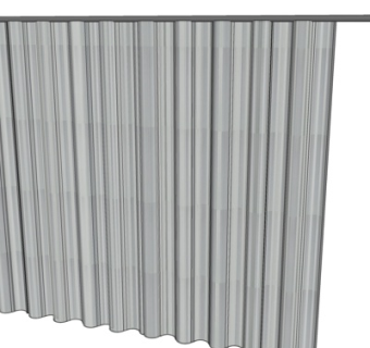 现代布艺窗帘su模型