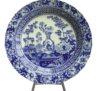 中式青花瓷盘摆件su模型