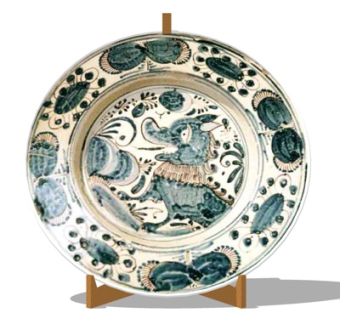 现代瓷盘摆件su模型