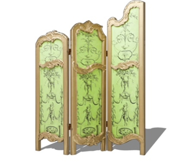 欧式屏风隔断su模型