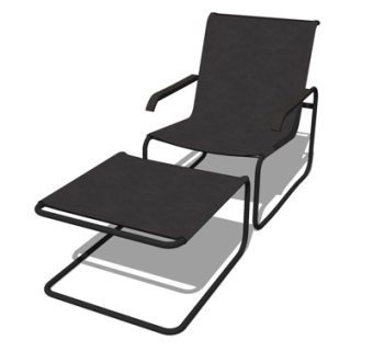 现代布艺休闲椅su模型