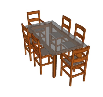 现代餐桌椅su模型