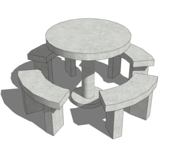 现代户外休闲桌椅su模型