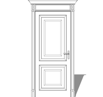 简欧实木单开门su模型