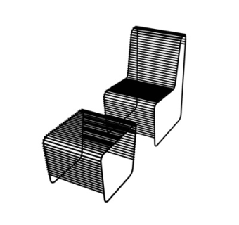 现代金属休闲椅su模型