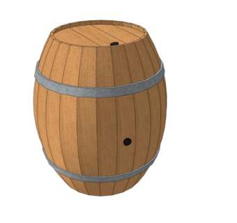 现代橡木酒桶su模型