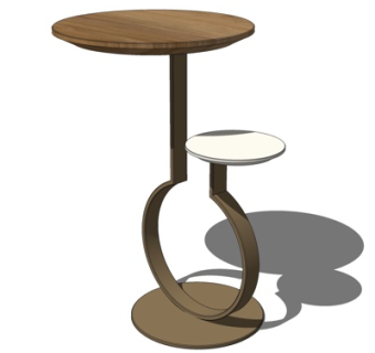 现代金属圆几su模型