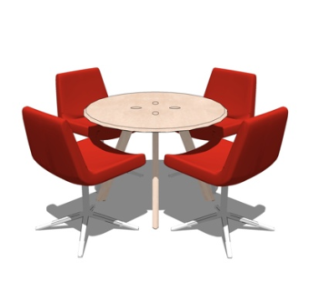 现代休闲桌椅su模型