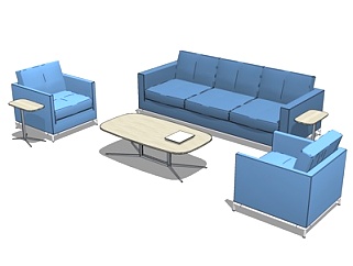 现代办公沙发su模型