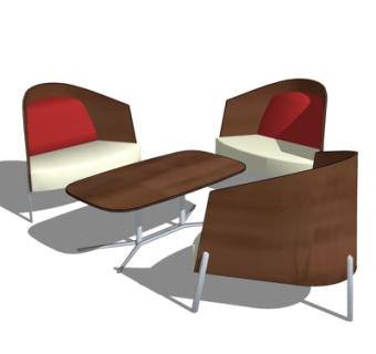 现代休闲桌椅su模型